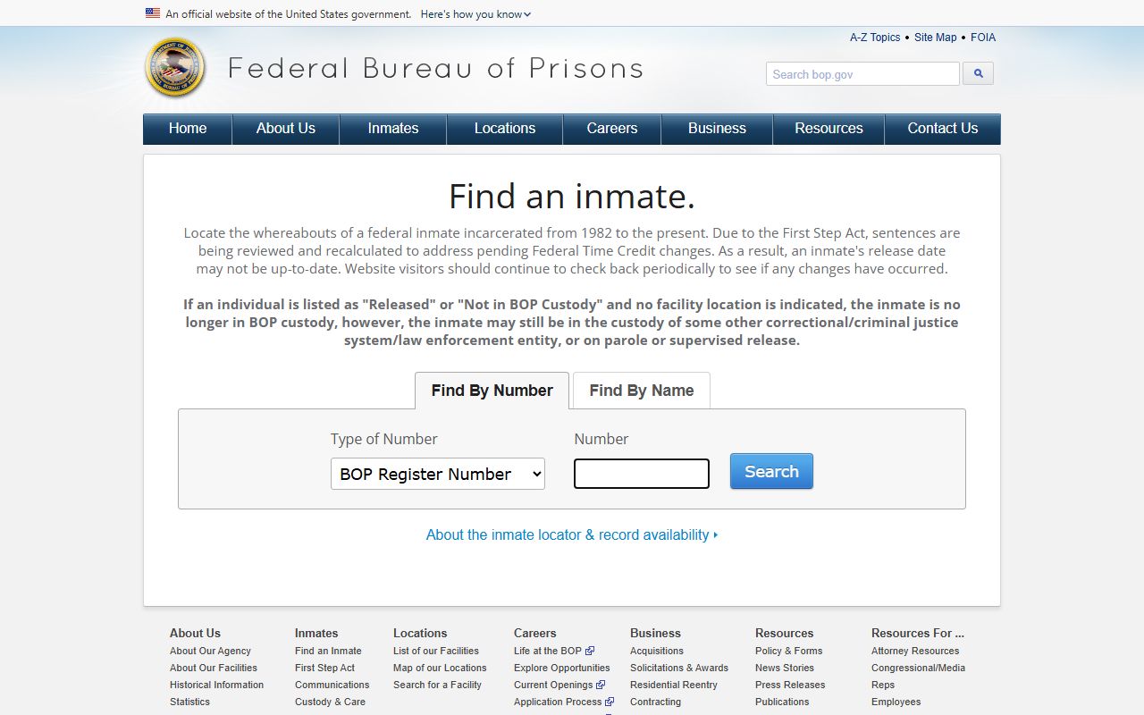 Federal BOP inmate locator with no Oakland County jail mugshot gallery